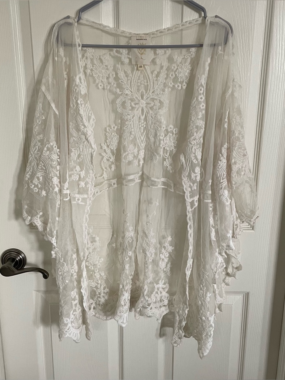 Meadow Rue Sheer White Lace Cover Up
